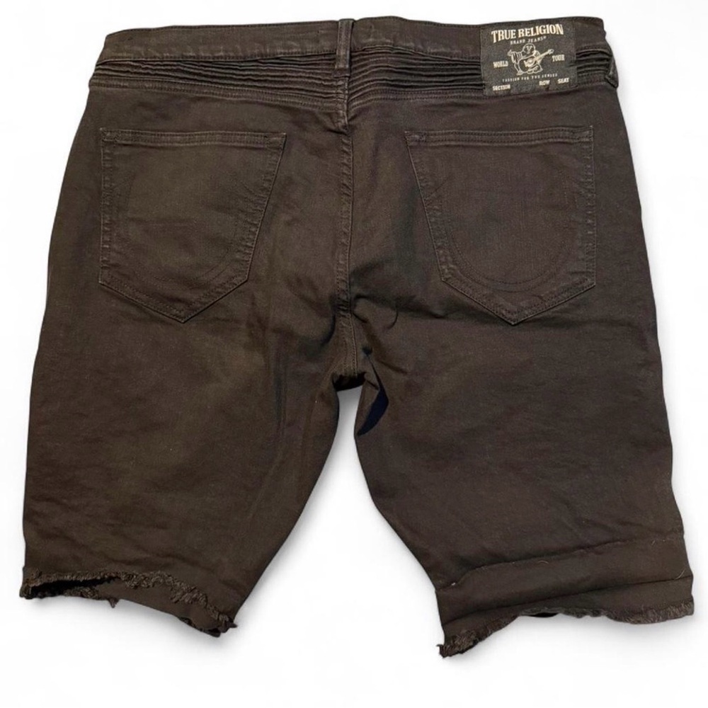 True Religion Men's Black Denim Shorts
